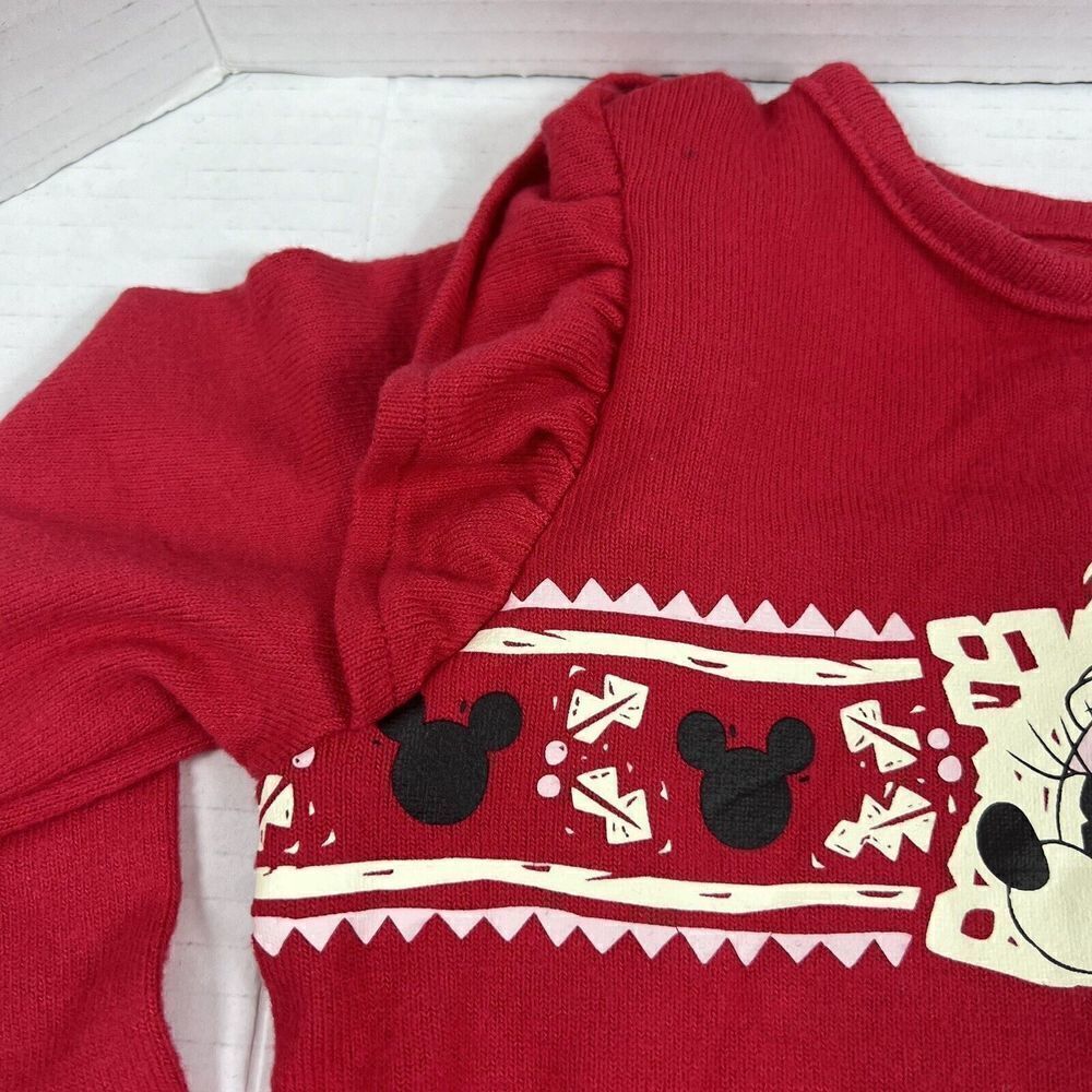 Girls 24 months Disney Minnie Mouse Red Christmas jumpsuit easy change snaps NEW - Picture 3 of 6